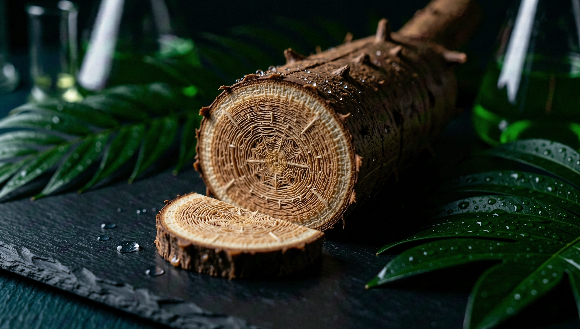 Botanical macro photography of Indonesian roots